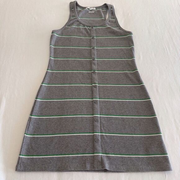 VANS Lineation Tank Dress Gray Striped‎ Women's Sz M - Picture 1 of 12